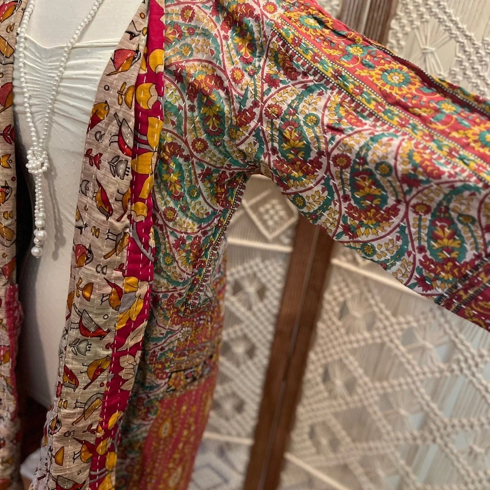 Kantha Reversible Kimono Jacket - Picture 4 of 9